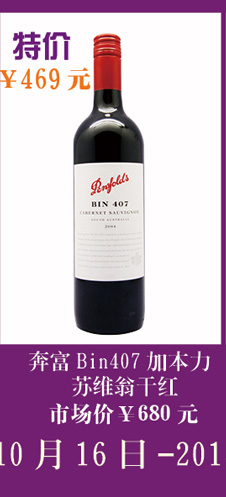奔富BIN407加本力苏维翁红葡萄酒750ML