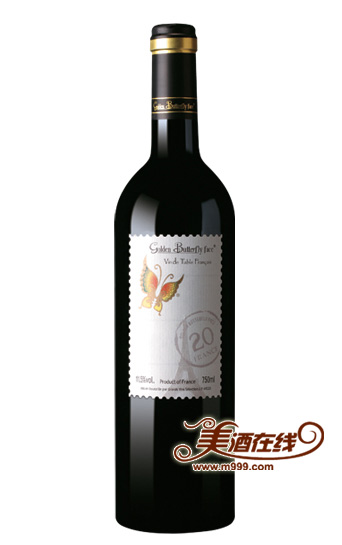 法国金蝴蝶20年树龄干红葡萄酒（750ML*12）