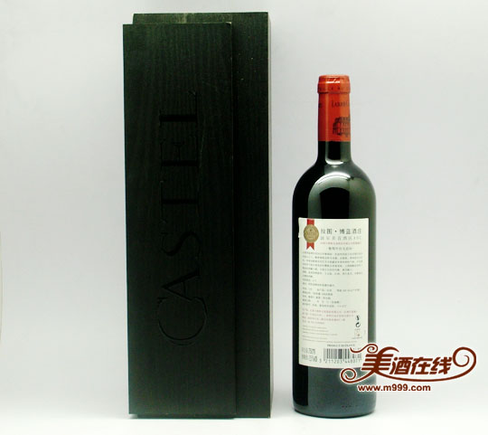 法国卡斯特拉图&middot;博蓝酒庄酒（750ml）与包装盒 背面图