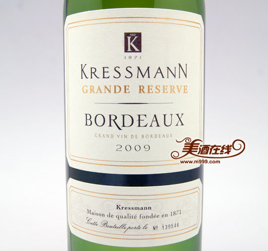 法国科瑞丝曼波尔多AOC级干白葡萄酒(750ml)-美酒在线