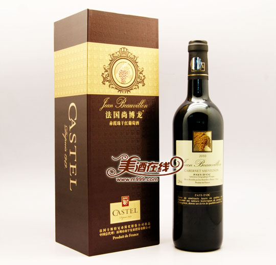 法国卡斯特尚博龙赤霞珠干红葡萄酒(750ml)-美酒在线